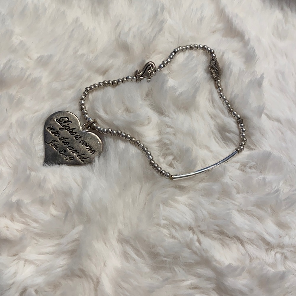 Silver bracelet with bible verse